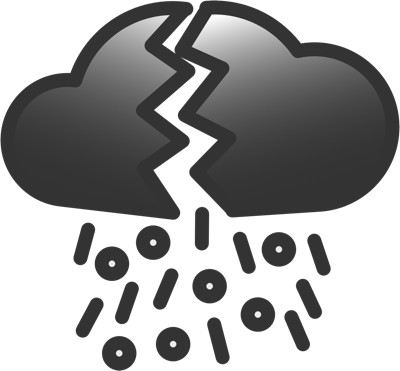 aufbrechende Wolke und digitaler Regen